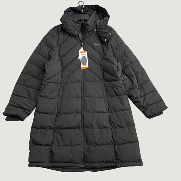 Bench Women's XXL Black Quilted Hooded Puffer Coat Jck0248 - Picture 5 of 15